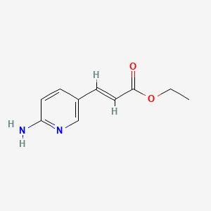 Chemical structure of Ethyl 3-(2-amino-5-bromo-3-pyridyl)acrylate