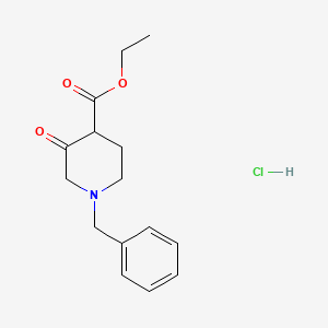 Chemical structure of Ethyl 1-Benzyl-3-oxo-4-piperidinecarboxylate Hydrochloride