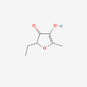 Chemical structure of 2-Ethyl-4-hydroxy-5-methyl-3(2H)-furanone