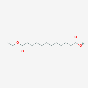 Chemical structure of 11-Ethoxycarbonyldodecanoic Acid