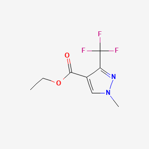 Chemical structure of Ethyl 1-methyl-3-trifluoromethyl-1H-pyrazole-4-carboxylate