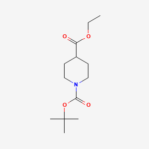Chemical structure of Ethyl N-Boc-piperidine-4-carboxylate