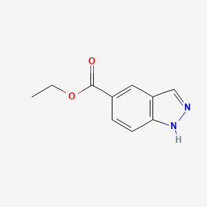 Chemical structure of Ethyl 1H-indazole-5-carboxylate, 95%
