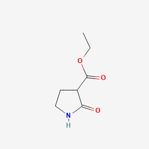 Chemical structure of 2-Oxopyrrolidine-3-carboxylic acid ethyl ester