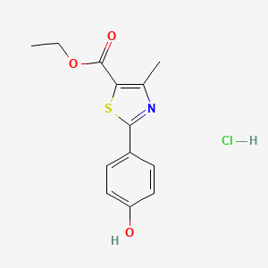 Chemical structure of Ethyl 2-(4-Hydroxyphenyl)-4-methylthiazole-5-carboxylate Hydrochloride