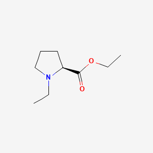Chemical structure of Ethyl (S)-(-)-1-Ethyl-2-pyrrolidinecarboxylate