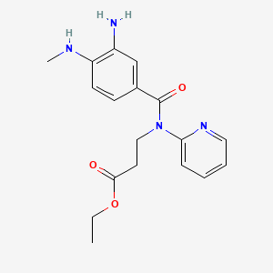 Chemical structure of Ethyl 3-[3-Amino-4-(methylamino)-N- (2-pyridyl)benzamido]propionate·