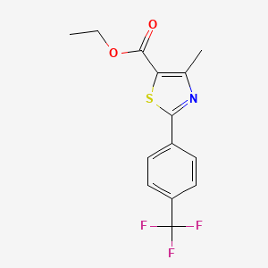 Chemical structure of Ethyl 4-methyl-2-[4-(trifluoro-methyl)-phenyl]thiazole-5-carboxylate