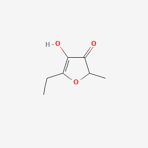 Chemical structure of 5-Ethyl-4-hydroxy-2-methyl-3(2H)-furanone, mixture of isomers