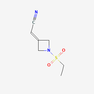 Chemical structure of 2-[1-(ethanesulfonyl)azetidin-3-ylidene]acetonitrile