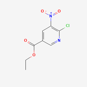 Chemical structure of ethyl 6-chloro-5-nitropyridine-3-carboxylate