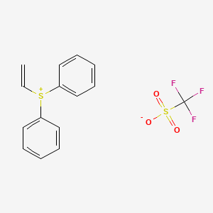 Chemical structure of Diphenyl(vinyl)sulfonium trifluoromethanesulfonate