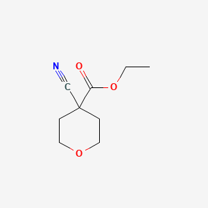 Chemical structure of ethyl 4-cyanooxane-4-carboxylate
