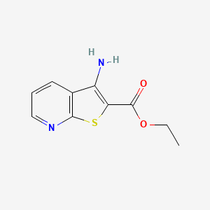 Chemical structure of ethyl 3-aminothieno[2,3-b]pyridine-2-carboxylate