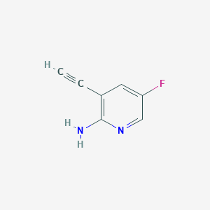 Chemical structure of 3-ethynyl-5-fluoropyridin-2-amine