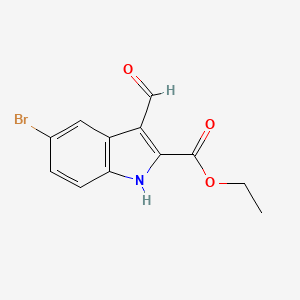 Chemical structure of Ethyl 5-bromo-3-formyl-1h-indole-2-carboxylate