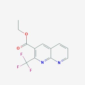 Chemical structure of Ethyl 2-(trifluoromethyl)-1,8-naphthyridine-3-carboxylate