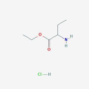 Chemical structure of Ethyl alfa-amino butyrate, HCl