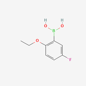 Chemical structure of 2-Ethoxy-5-fluorophenylboronic acid(contains varying amounts of Anhydride)