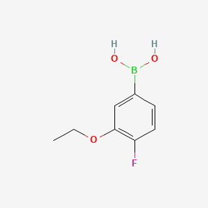 Chemical structure of 3-Ethoxy-4-fluorophenylboronic Acid (contains varying amounts of Anhydride)