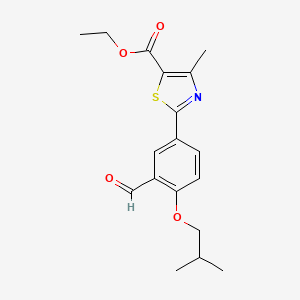Chemical structure of Ethyl 2-(3-formyl-4-isobutoxyphenyl)-4-methylthiazole-5-carboxylate