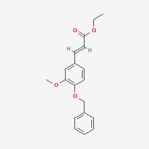 Chemical structure of (E)-Ethyl 3-(4-(benzyloxy)-3-methoxyphenyl)acrylate