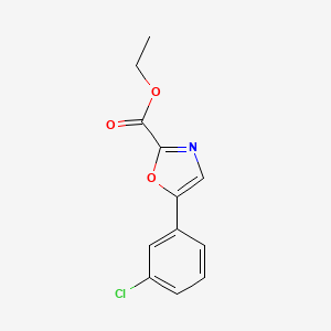 Chemical structure of Ethyl 5-(3-chlorophenyl)oxazole-2-carboxylate