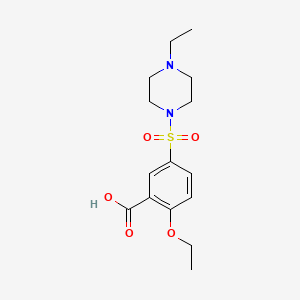 Chemical structure of 2-ethoxy-5-(4-ethylpiperazin-1-yl)sulfonylbenzoic acid