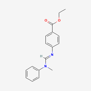 Chemical structure of (E)-Ethyl 4-[[(Methylphenylamino)Methylene]Amino]Benzoate