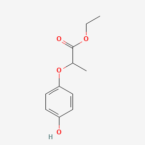 Chemical structure of Ethyl 2-(4-hydroxyphenoxy)propanoate
