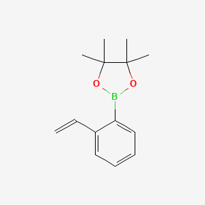 Chemical structure of 2-(2-ethenylphenyl)-4,4,5,5-tetramethyl-1,3,2-dioxaborolane