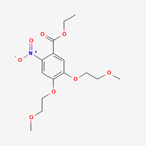 Chemical structure of Ethyl 4,5-bis(2-methoxyethoxy)-2-nitrobenzoate