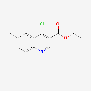 Chemical structure of Ethyl 4-chloro-6,8-dimethylquinoline-3-carboxylate