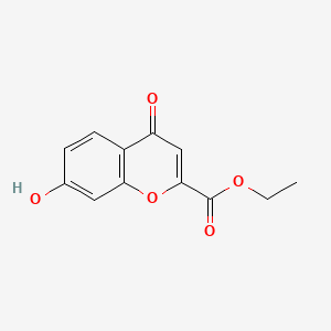 Chemical structure of ethyl 7-hydroxy-4-oxo-4H-chromen-2-carboxylate