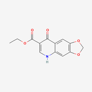 Chemical structure of Ethyl 8-hydroxy[1,3]dioxolo[4,5-g]quinoline-7-carboxylate