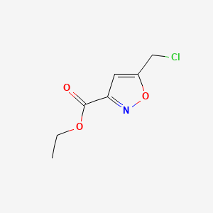 Chemical structure of ethyl 5-(chloromethyl)isoxazole-3-carboxylate