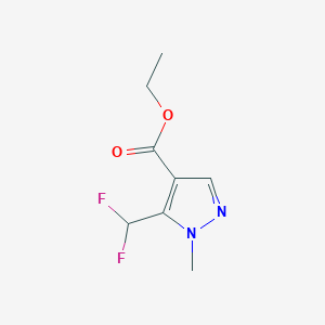 Chemical structure of Ethyl 1-methyl-5-(difluoromethyl)-1H-pyrazole-4-carboxylate
