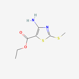 Chemical structure of Ethyl 4-amino-2-(methylthio)thiazole-5-carboxylate