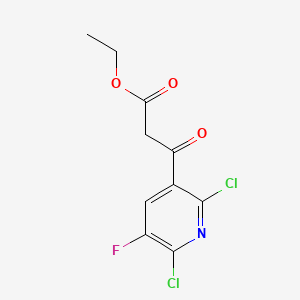 Chemical structure of Ethyl 2,6-dichloro-5-fluoro-β-oxo-3-pyridinepropionate