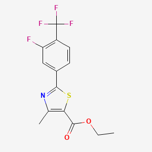 Chemical structure of Ethyl 2-[3-Fluoro-(trifluoromethyl)phenyl]-4-methyl-thiazole-5-carboxylate