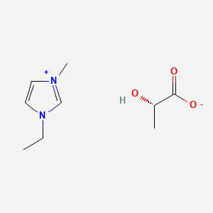Chemical structure of 1-Ethyl-3-methylimidazolium L-(+)-lactate