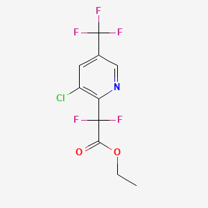 Chemical structure of Ethyl 2-[3-chloro-5-(trifluoromethyl)pyridin-2-yl]-2,2-difluoroacetate