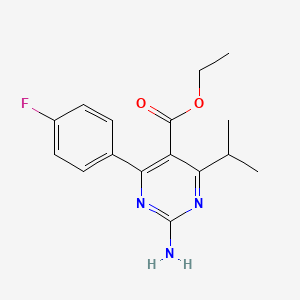 Chemical structure of Ethyl 4-(4-Fluorophenyl)-6-isopropyl-2-amino-pyrimidine-5-carboxylate