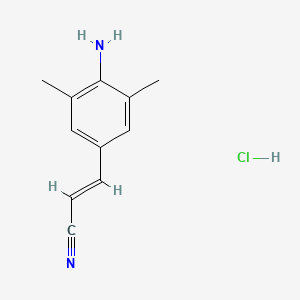 Chemical structure of (E)-3-(4-Amino-3,5-dimethylphenyl)acrylonitrile Hydrochloride