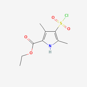 Chemical structure of Ethyl 4-(chlorosulphonyl)-3,5-dimethyl-1H-pyrrole-2-carboxylate