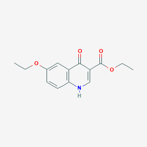 Chemical structure of 6-Ethoxy-4-hydroxyquinoline-3-carboxylic acid ethyl ester