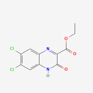 Chemical structure of Ethyl 6,7-Dichloro-3,4-dihydro-3-oxo-2-quinoxalinecarboxylate