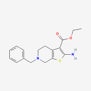 Chemical structure of Ethyl 2-amino-6-benzyl-4,5,6,7-tetrahydrothieno [2,3-c]pyridine-3-carboxylate