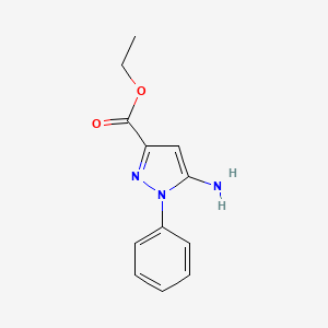 Chemical structure of Ethyl 5-amino-1-phenyl-1H-pyrazole-3-carboxylate