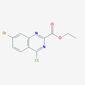 Chemical structure of Ethyl 7-bromo-4-chloroquinazoline-2-carboxylate